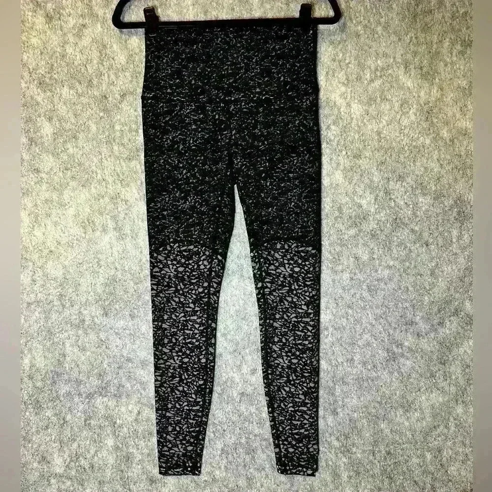 Lululemon Wunder Under Hi-Rise Ice Breaker Black White - Size 4